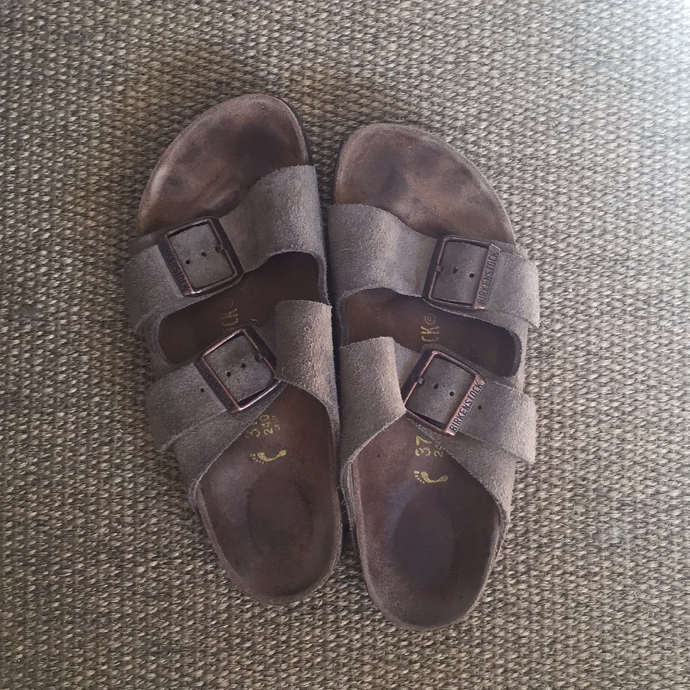 Taupe suede Birkenstock